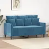 vidaXL Canapé à 2 places Bleu 120 cm Velours