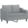 vidaXL Canapé à 2 places Gris clair 120 cm Tissu
