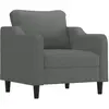 vidaXL Fauteuil Gris foncé 60 cm Tissu