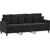 vidaXL Canapé à 3 places Noir 180 cm Velours