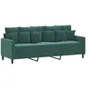 vidaXL Canapé à 3 places Vert foncé 180 cm Velours