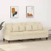 Vidaxl - Canapé à 3 places Crème 180 cm Tissu Crème