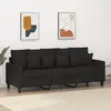 vidaXL Canapé à 3 places Noir 180 cm Tissu