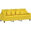 vidaXL Canapé à 3 places Jaune clair 180 cm Tissu