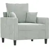vidaXL Fauteuil Gris clair 60 cm Velours