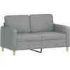 vidaXL Canapé à 2 places Gris clair 120 cm Tissu