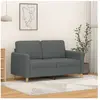vidaXL Canapé à 2 places Gris foncé 120 cm Tissu