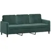 vidaXL Canapé à 3 places Vert foncé 180 cm Velours
