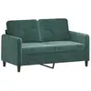 vidaXL Canapé à 2 places Vert foncé 120 cm Velours
