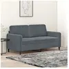 vidaXL Canapé à 2 places Gris foncé 140 cm Velours
