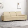 vidaXL Canapé à 3 places Crème 180 cm Tissu