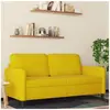 vidaXL Canapé à 2 places Jaune 140 cm Velours