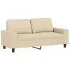 vidaXL Canapé à 2 places Crème 140 cm Tissu