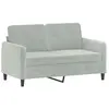vidaXL Canapé à 2 places Gris clair 120 cm Velours
