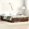 vidaXL Cadre de lit chêne fumé 135x190 cm double
