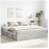 vidaXL Cadre de lit gris béton 180x200 cm super king