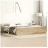 vidaXL Cadre de lit tête de lit et pied de lit chêne sonoma 200x200 cm