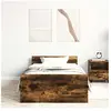 vidaXL Cadre de lit chêne fumé 100x200 cm bois d'ingénierie