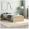 vidaXL Cadre de lit chêne sonoma 100x200 cm bois d'ingénierie