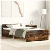 Cadre de lit sans matelas chêne fumé 90x190cm bois d'ingénierie Vidaxl