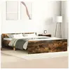 vidaXL Cadre de lit tête de lit et pied de lit chêne fumé 120x190 cm