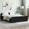 vidaXL Cadre de lit avec tête de lit/pied de lit noir 140x190 cm