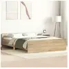 vidaXL Cadre de lit tête de lit et pied de lit chêne sonoma 135x190 cm