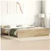vidaXL Cadre de lit tête de lit et pied de lit chêne sonoma 160x200 cm