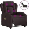 vidaXL Fauteuil de massage inclinable électrique Marron foncé Tissu