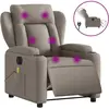 vidaXL Fauteuil de massage inclinable électrique Taupe Tissu