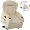 vidaXL Fauteuil inclinable Crème Tissu