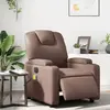 vidaXL Fauteuil de massage inclinable électrique marron similicuir
