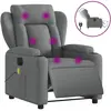 vidaXL Fauteuil inclinable de massage électrique gris foncé tissu