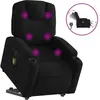 vidaXL Fauteuil inclinable de massage électrique Noir Tissu