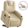 vidaXL Fauteuil inclinable électrique crème tissu