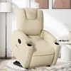 vidaXL Fauteuil inclinable Crème Tissu
