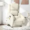vidaXL Fauteuil inclinable de massage électrique crème velours