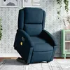 vidaXL Fauteuil inclinable de massage électrique bleu velours