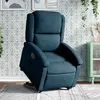 vidaXL Fauteuil inclinable électrique bleu velours