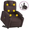 vidaXL Fauteuil inclinable de massage Marron foncé Tissu
