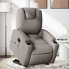 vidaXL Fauteuil inclinable de massage Taupe Tissu