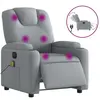 vidaXL Fauteuil de massage inclinable électrique gris clair tissu