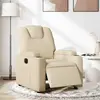 vidaXL Fauteuil inclinable électrique Crème Tissu