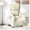 vidaXL Fauteuil de massage inclinable Crème Velours