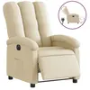vidaXL Fauteuil inclinable électrique Crème Tissu