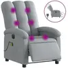 vidaXL Fauteuil de massage inclinable électrique gris clair tissu