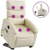 vidaXL Fauteuil inclinable de massage Crème Similicuir