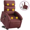 vidaXL Fauteuil inclinable de massage Rouge bordeaux Similicuir