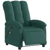 vidaXL Fauteuil de massage inclinable électrique Vert foncé Tissu