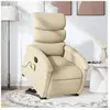 vidaXL Fauteuil inclinable de massage électrique Crème Tissu